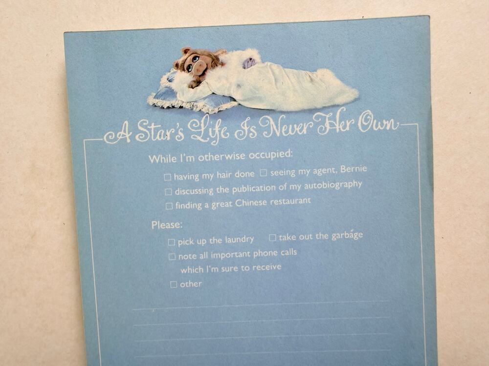 Vintage Miss Piggy Notepad A Stars Life Henson Muppets 1980 50 Sheets